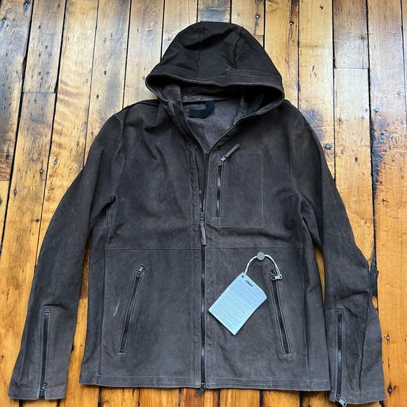 Garrett Other - NWT Garrett Mens 54 (Fits US Large) Leather Jacket Hooded Full Zip Made in Italy